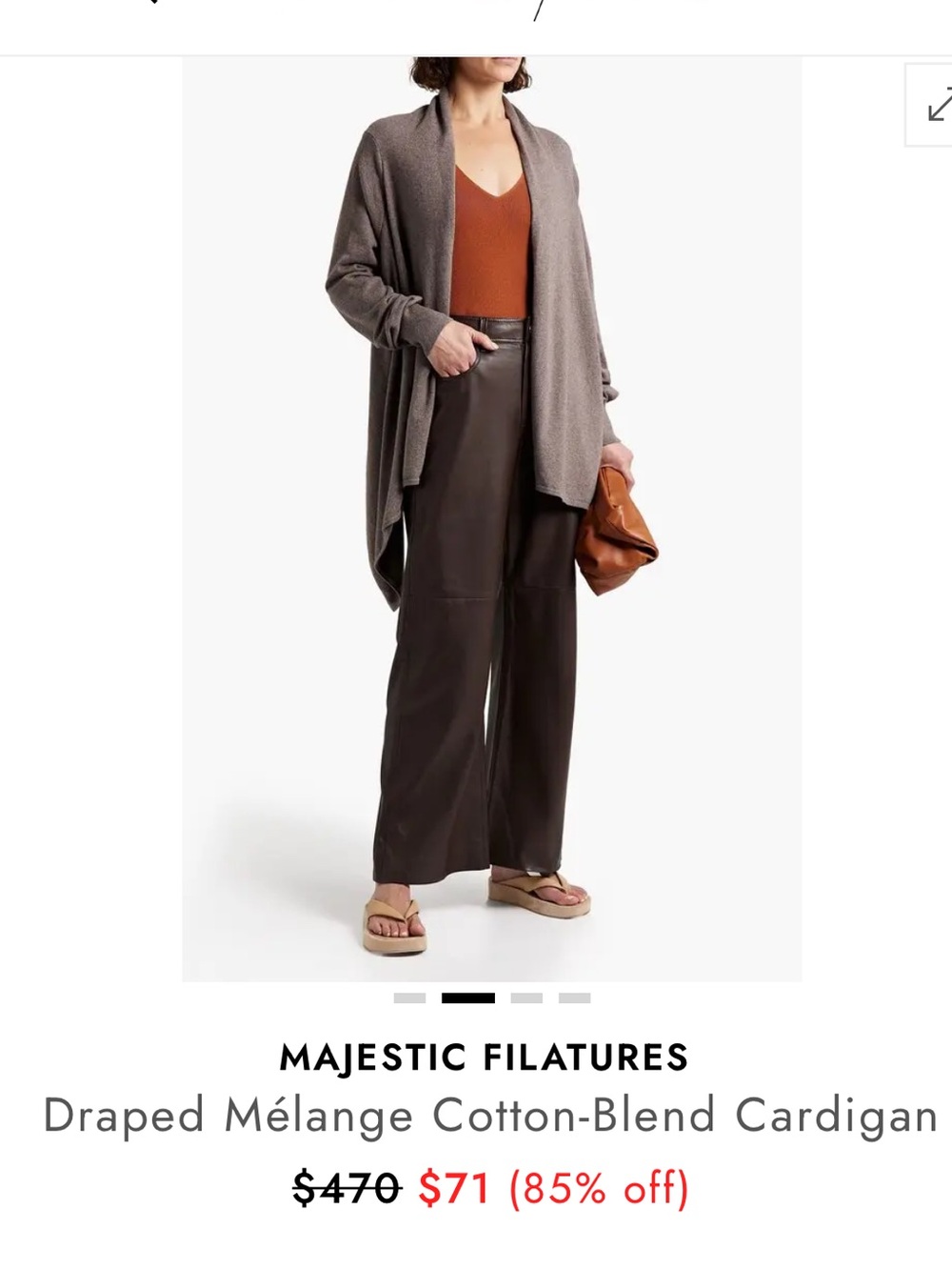 Majestic Filatures Draped Cardigan Size 4 #Lux-R